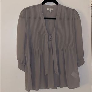 JOIE Size Small gray silk top 3/4 sleeve sheer